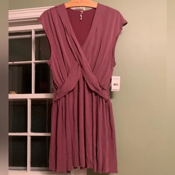 NWT Free People Mulberry Draped Dress ☮️ - Picture 2 of 8